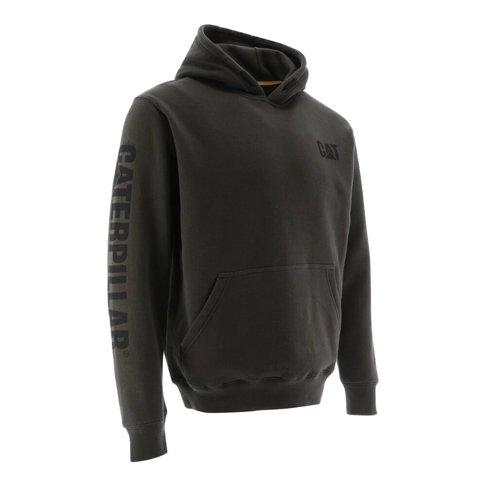 Men's CAT Trademark Banner Hooded Sweatshirt - Coffee Bean - Size 2XL - Picture 1 of 15